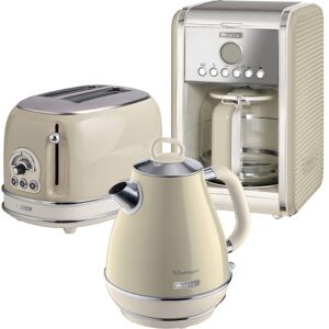 ARIETE Vintage ARPK7 Coffee Machine, Toaster & Kettle Bundle - Beige, Cream