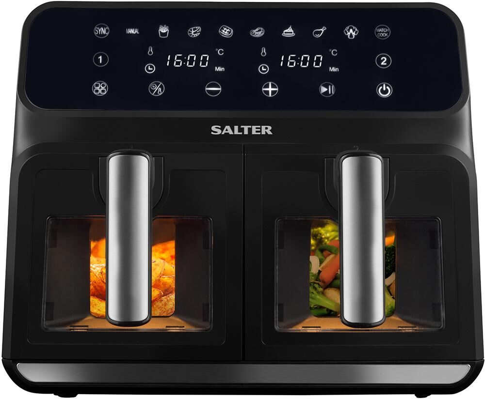 SALTER Dual View Pro EK5196GW Air Fryer - Black, Black