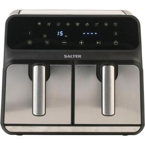 SALTER EK5196 Dual Air Pro Air Fryer - Black & Stainless Steel, Stainless Steel