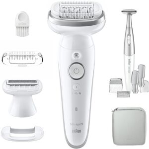 BRAUN Silk-épil 9 SE9-241 Wet & Dry Epilator - White, White,Silver/Grey