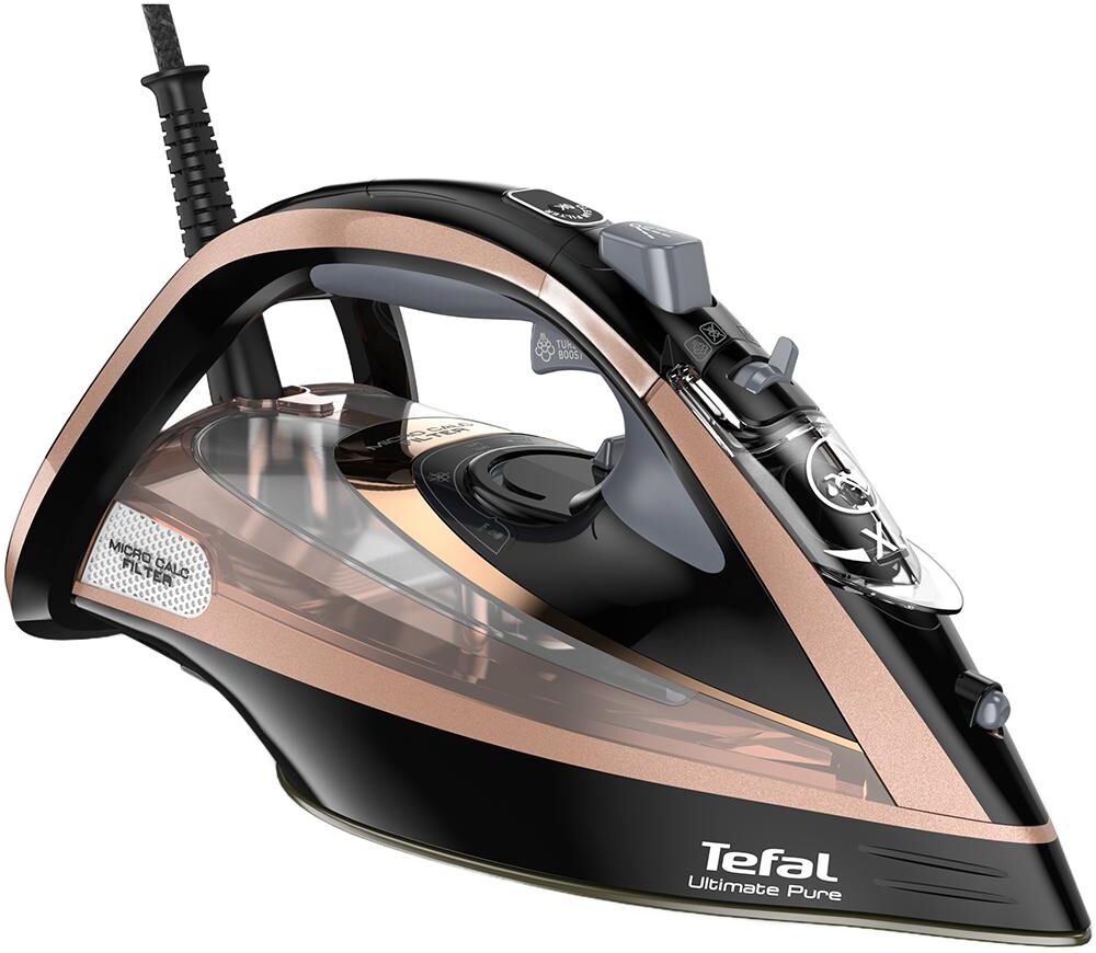 TEFAL Ultimate Pure FV9845 Steam Iron - Black & Rose Gold