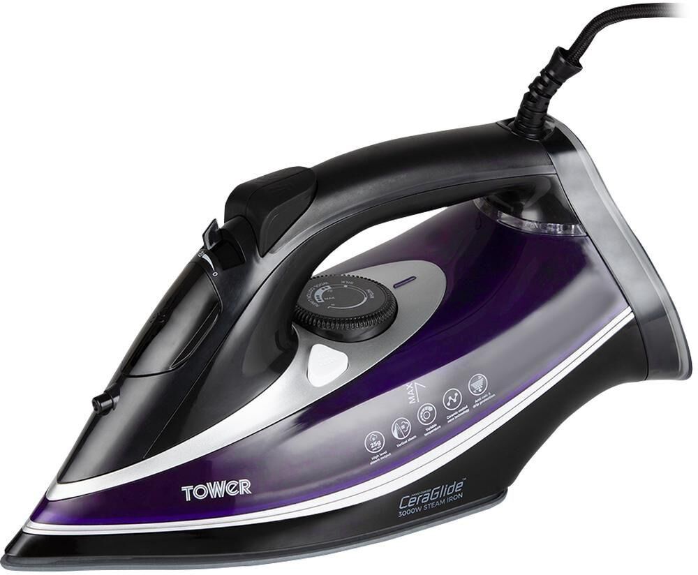 TOWER CeraGlide Ultra Speed T22013PR Steam Iron - Purple