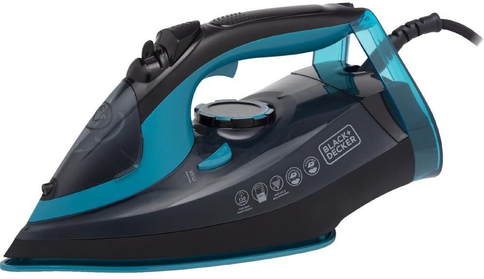 BLACK + DECKER BLACK  DECKER Linen Care BXIR22001GB Steam Iron - Black & Blue