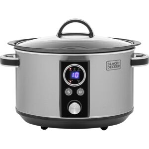 BLACK + DECKER BLACK  DECKER BXSC16045GB Slow Cooker - Silver, Silver/Grey