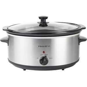 PROGRESS Oval EK4610P Slow Cooker - Silver, Silver/Grey