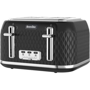 BREVILLE Curve VTT786 4-Slice Toaster - Black, Black