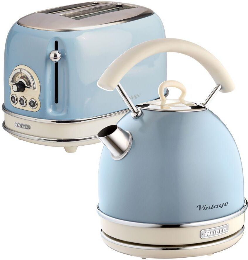 ARIETE Vintage ARPK12 2-Slice Toaster & Traditional Kettle Bundle - Blue