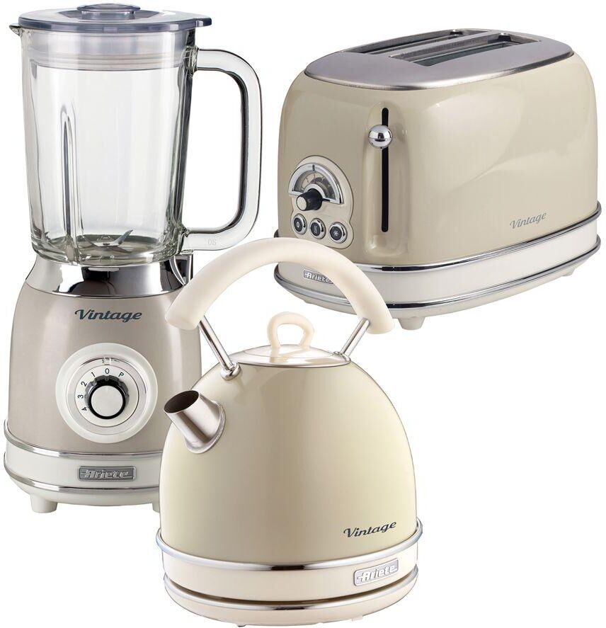 ARIETE Vintage ARPK25 2-Slice Toaster, Traditional Kettle & Blender Bundle - Beige