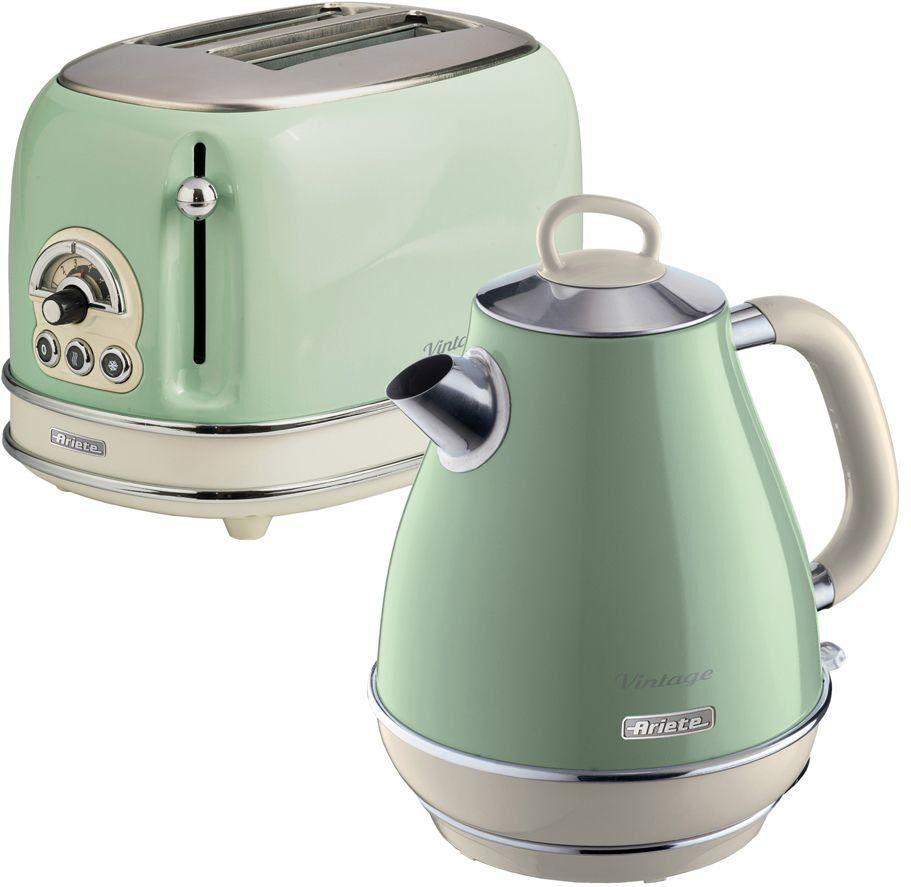 ARIETE ARPK2 Vintage 2-Slice Toaster & Jug Kettle Bundle - Green