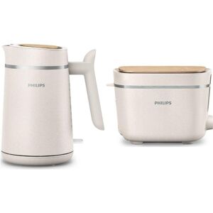 Philips Eco Conscious Collection Jug Kettle & 2-Slice Toaster Bundle - White