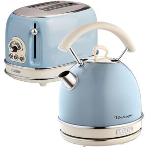 ARIETE Vintage ARPK12 2-Slice Toaster & Traditional Kettle Bundle - Blue