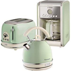 ARIETE Vintage ARPK14 Toaster, Kettle & Coffee Machine Bundle - Green