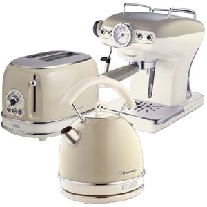 ARIETE Vintage ARPK16 Toaster, Kettle & Coffee Machine Bundle - Beige