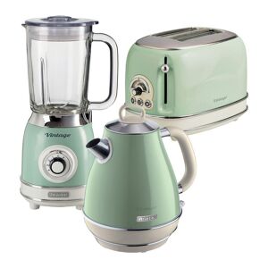 ARIETE Vintage ARPK23 2-Slice Toaster, Jug Kettle & Blender Bundle - Green