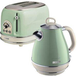 ARIETE ARPK2 Vintage 2-Slice Toaster & Jug Kettle Bundle - Green