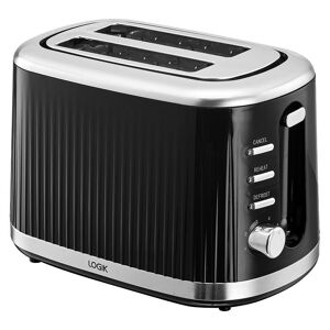 LOGIK L02PTB23 2-Slice Toaster - Black, Black,Silver/Grey