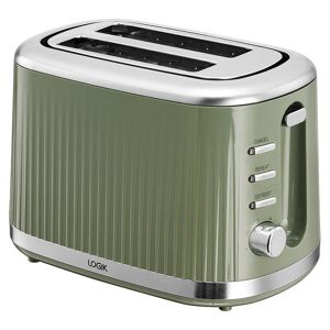 LOGIK L02PTG23 2-Slice Toaster - Green, Black,Silver/Grey