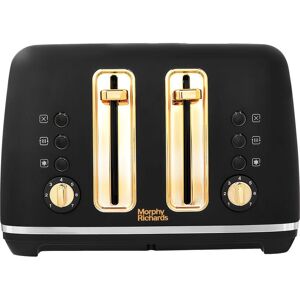 MORPHY RICHARDS Accents 242047 4-Slice Toaster - Black & Gold, Black