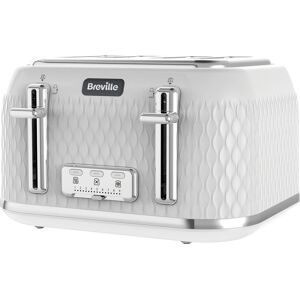 BREVILLE Curve VTT911 4-Slice Toaster - White & Chrome, White