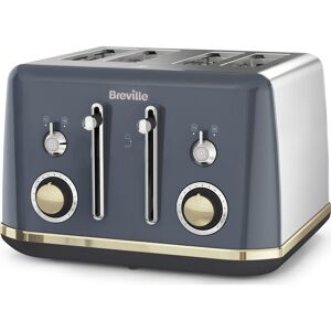 BREVILLE Mostra VTT931 4-Slice Toaster - Grey, Silver/Grey,Gold