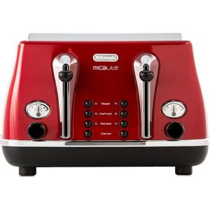 DELONGHI Micalite CTOM4003R 4-Slice Toaster - Red, Red