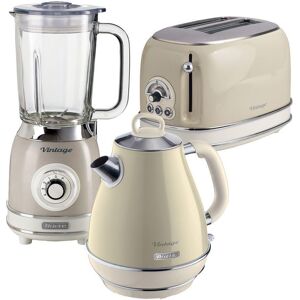 ARIETE Vintage ARPK22 2-Slice Toaster, Jug Kettle & Blender Bundle - Beige