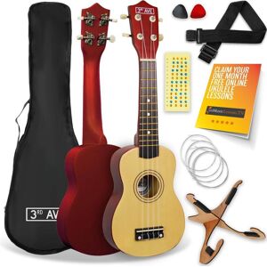 3RD AVENUE STX40NPK Soprano Ukulele Pack - Natural, Brown