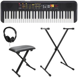 YAMAHA PSR-F52 Digital Piano Bundle, Black