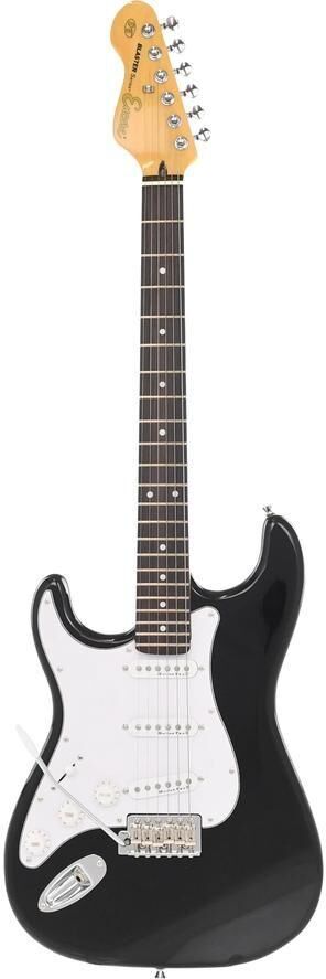 ENCORE Blaster Series E6 Left-Handed Electric Guitar - Black, Black