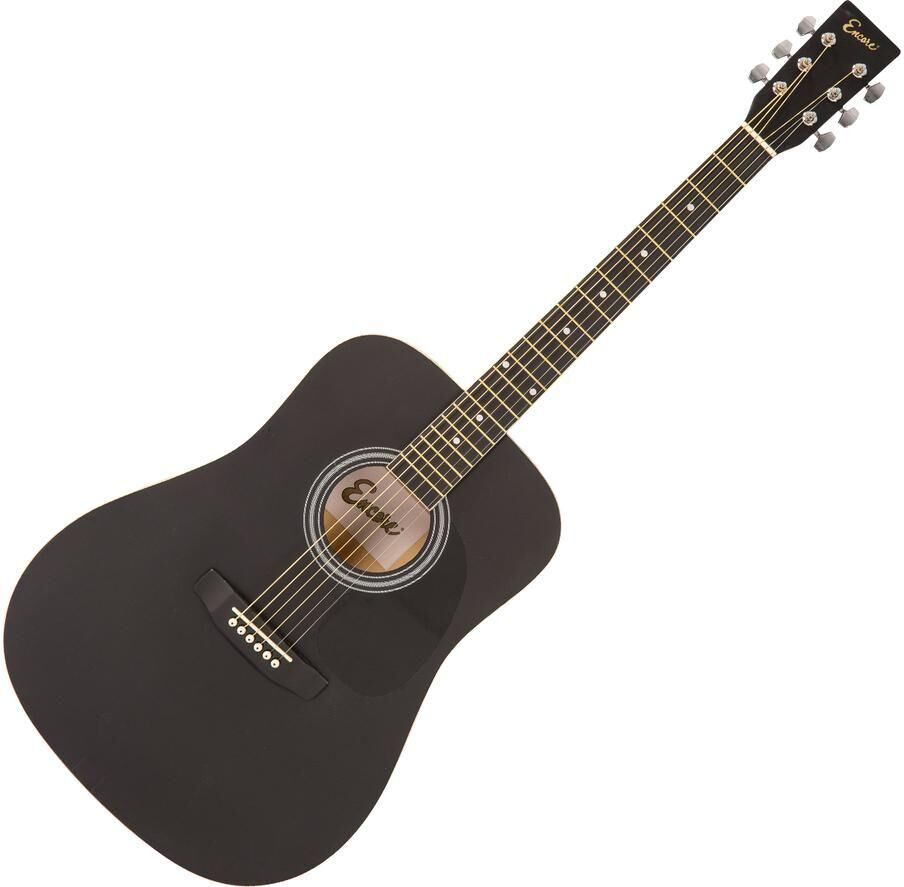 ENCORE EW100BK Acoustic Guitar - Black, Black