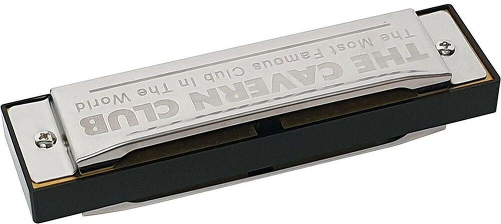 THE CAVERN CLUB CVH10 Key C Harmonica - Silver & Black, Silver/Grey,Black