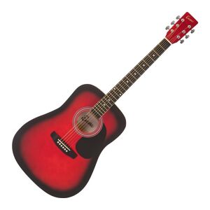 ENCORE EW100R Acoustic Guitar - Redburst, Red