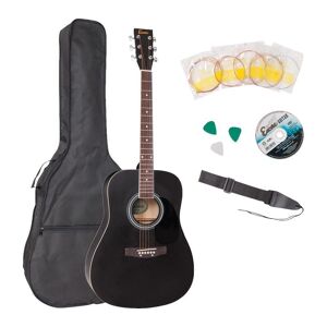 ENCORE EWP-100BK Acoustic Guitar Bundle - Black, Black