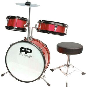 PP DRUMS PP101RD 3 Piece Junior Drum Kit - Red, Red