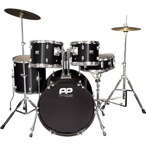 PP DRUMS PP220BLK 5 Piece Fusion Drum Kit - Black, Black