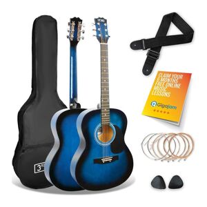 3Rd Avenue Full Size 4/4 Acoustic Guitar Bundle - Blue Burst, Blue