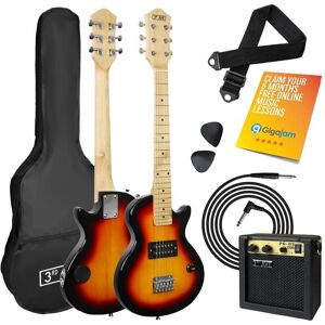 3RD AVENUE STX34SBPK Junior Electric Rock Guitar Bundle - Sunburst, Yellow,Red