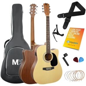 3RD AVENUE MX202E Electro-Acoustic Guitar Bundle - Natural, Brown,Yellow