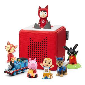 Tonies Toniebox Starter Set (Red), Paw Patrol, Bing Bunny, Cocomelon, Bedtime Lullabies, Peppa Pig & Thomas and Friends Audio Figure Bundle