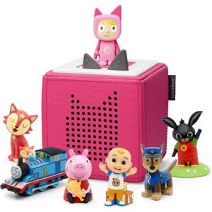 Tonies Toniebox Starter Set (Pink), Paw Patrol, Bing Bunny, Cocomelon, Bedtime Lullabies, Peppa Pig & Thomas and Friends Audio Figure Bundle