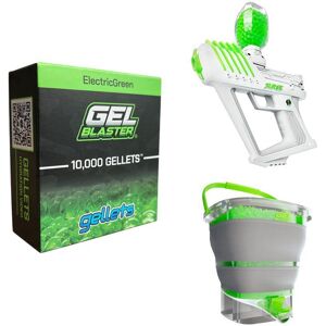 Gel Blaster Surge, 10,000 Gellets, Collapsible & Gellet Depot Bundle, White