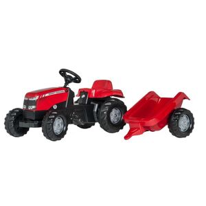 ROLLY TOYS rollyKid MF Tractor with Trailer Kids' Ride-On Toy - Black & Red, Black,Red