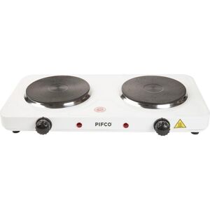 PIFCO 204776 Double Electric Hot Plate - White, White