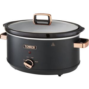 TOWER Cavaletto T16043BLK Slow Cooker - Black & Rose Gold, Gold,Black