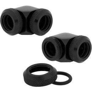 CORSAIR Hydro X Series XF 90° Compression Fitting - 12 mm, Black, Pack of 2, Black