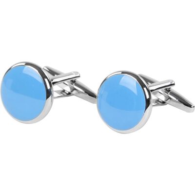 Suitable Cufflinks Round NR92 Light blue Blue- male Suitable Cufflinks Round NR92 Light blue Blue- male