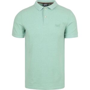 Superdry Piqué Polo Shirt Melange Light Green size L- male Superdry Piqué Polo Shirt Melange Light Green size L- male