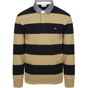 Gant Heavy Rugger Shield Longsleeve Polo Shirt Stripes Navy Beige Dark Blue Blue size 3XL- male Gant Heavy Rugger Shield Longsleeve Polo Shirt Stripes Navy Beige Dark Blue Blue size 3XL- male
