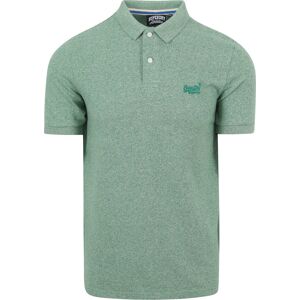 Superdry Piqué Polo Shirt Melange Green size XXL- male Superdry Piqué Polo Shirt Melange Green size XXL- male