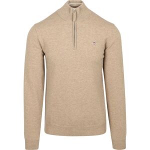 Gant Halfzip Wool Sweater Logo Beige size 3XL- male Gant Halfzip Wool Sweater Logo Beige size 3XL- male